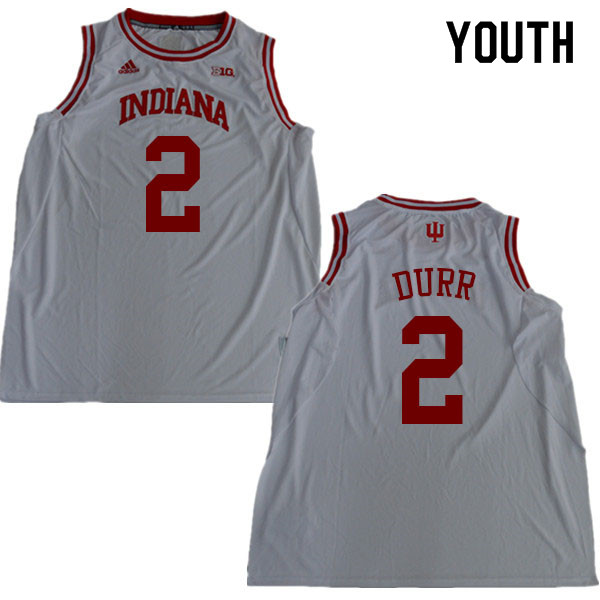 Youth #2 Michael Durr Indiana Hoosiers College Basketball Jerseys Sale-White